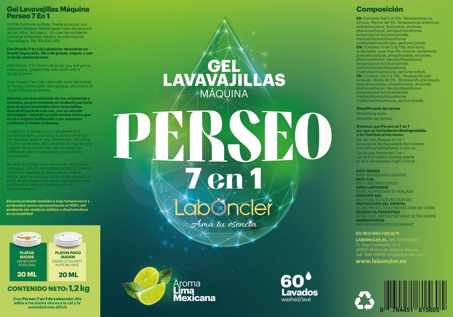 PERSEO DISHWASHER GEL MACHINE 1.2Kg