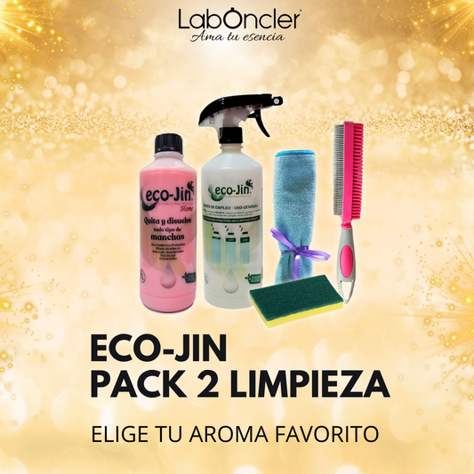 PACK 2 Limpieza ECOJIN+DIFUSOR+CEPILLO TEXTIL ROSA+BAYETA MICROFIBRA+ESTROPAJO CON ESPONJA
