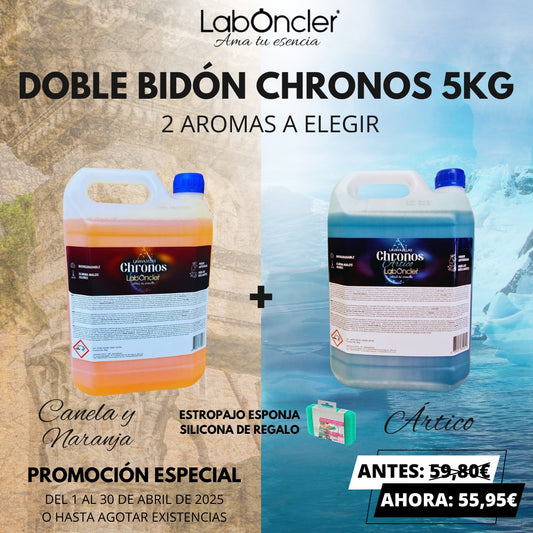 DOBLE BIDON CHRONOS 5KG AROMAS A ELEGIR + ESTROPAJO DE SILICONA