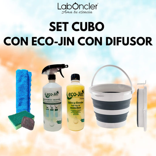 SET CUBO PLEGABLE+ECO-JIN Y DIFUSOR+BAYETA MICROF.+ESTROPAJO ESPONJA+JABONOSO