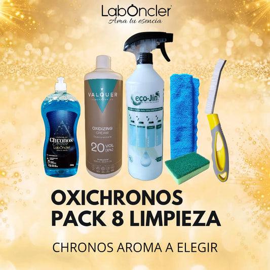 PACK Nº8 CHRONOS+CREMA OXIDANTE+DIFUSOR+CEPILLO JUNTAS+BAYETA Y ESTROPAJO CON ESPONJA